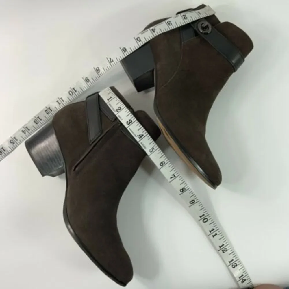 Coach Suede Signature Coach Lock Harness Block Heel 8.5